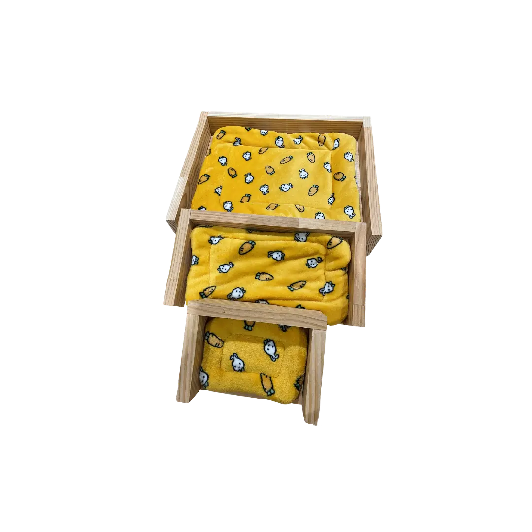 Panier pour lapin en bois sans coussin